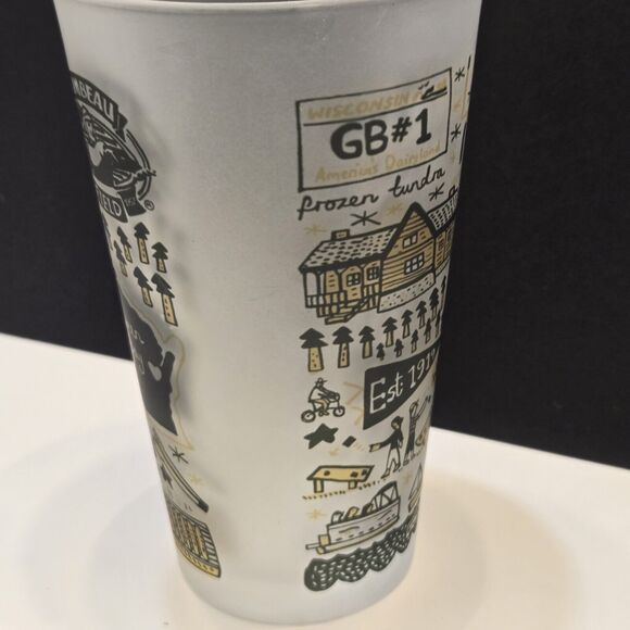 Lambeau Field Julia Gash Frosted Pint Drinking Glass Green Bay Packers Wisconsin - Picture 5 of 10